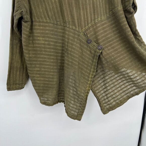 Yasuko Kurisaka Jacket Textured Hand Woven Fiber O/S Lagenlook Tweed - Picture 9 of 12